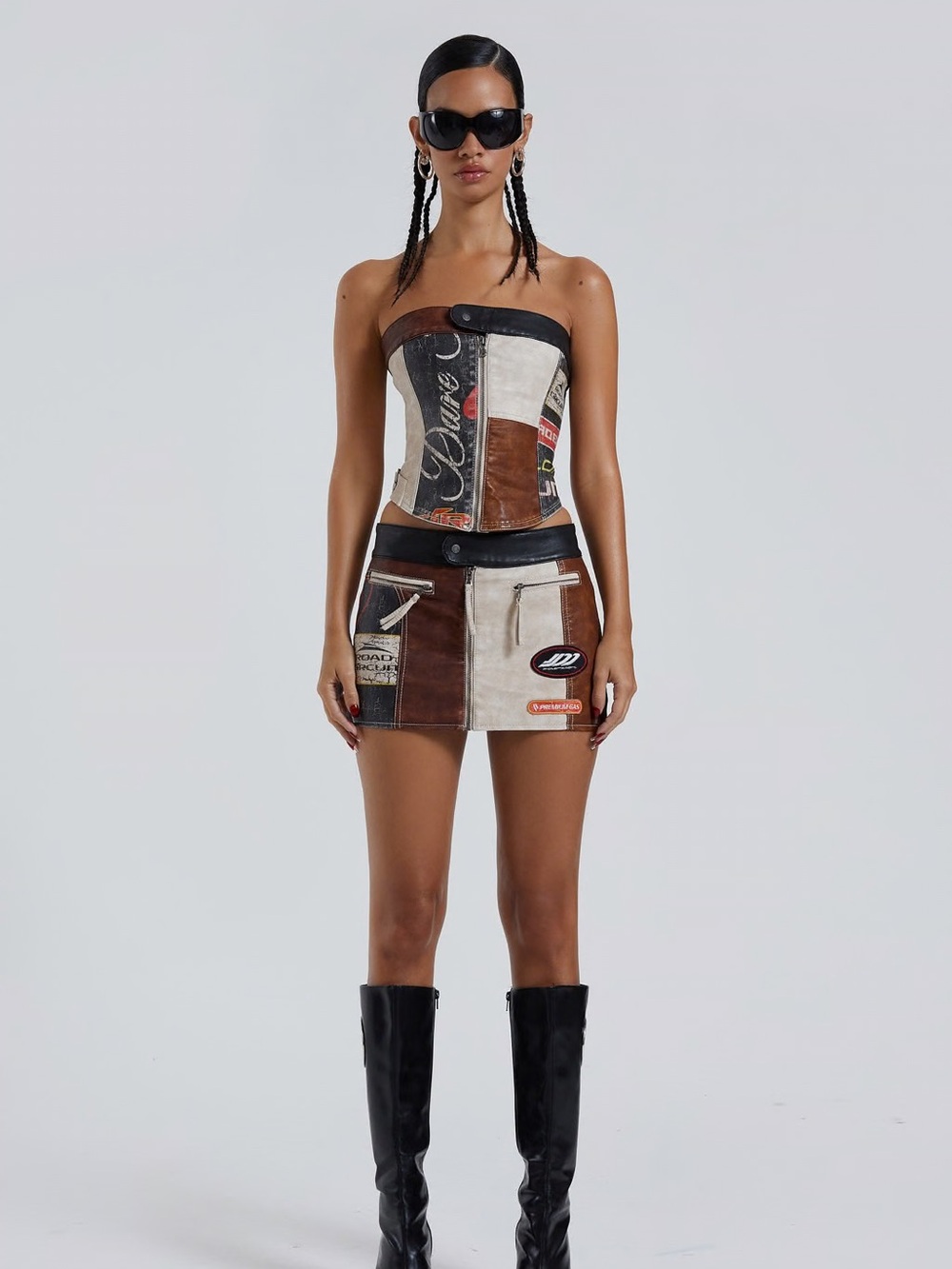 Jaded London Daytona Faux Leather Corset Top